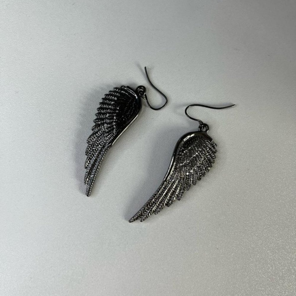 Gunmetal Wing Earrings